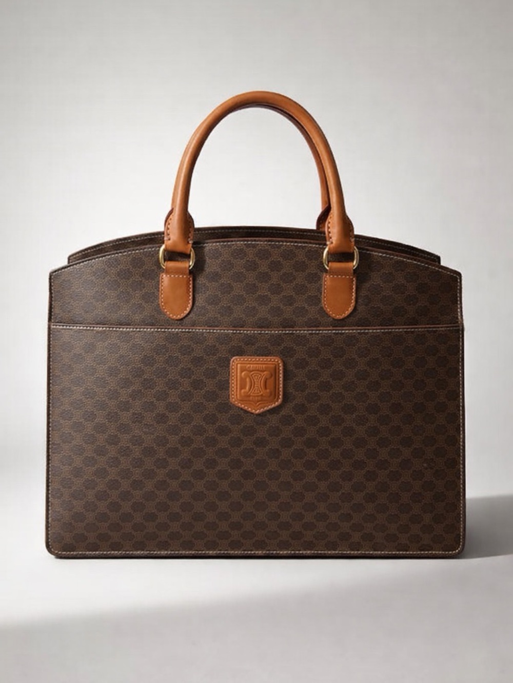 Celine Brown Monogram Top Handle Tote